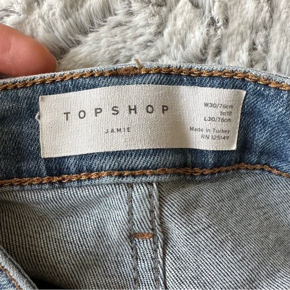Topshop Jamie Distressed Knee Jeans size 30 - Picture 7 of 8